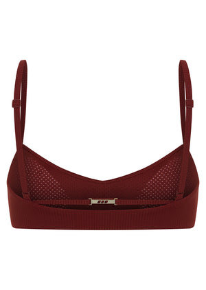 Lorna Jane Dolce Vita Rib Sports Bra - Dark Ruby