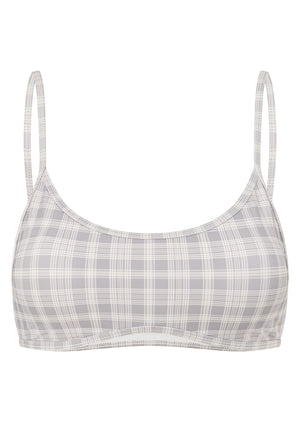 Lorna Jane Country Club Check Sports Bra - Grey Check