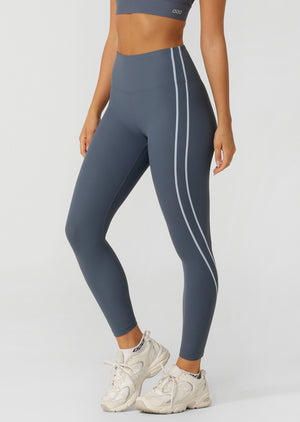Lorna Jane Second Nature Luxe Rib Ankle Biter Leggings - Dark Powder Grey