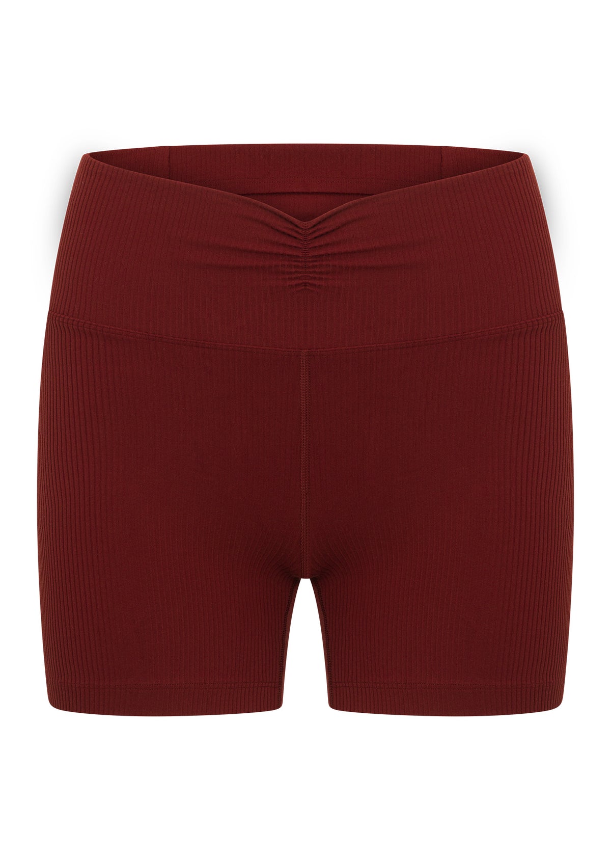 Lorna Jane Dolce Vita Rib 12cm Bike Shorts - Dark Ruby