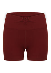 Lorna Jane Dolce Vita Rib 12cm Bike Shorts - Dark Ruby