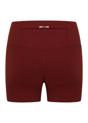 Lorna Jane Dolce Vita Rib 12cm Bike Shorts - Dark Ruby