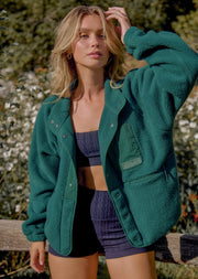 Lorna Jane On The Move Sports Fleece Jacket - Moss Green