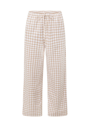 Lorna Jane Flannel Lounge Pants - Latte Check