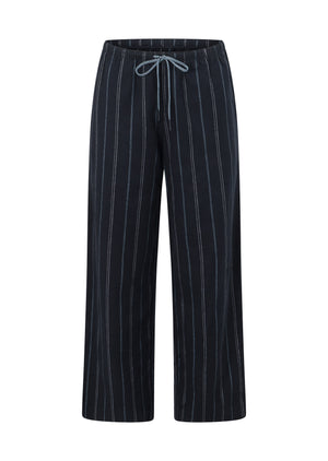 Lorna Jane Flannel Lounge Pants - Navy Pinstripe