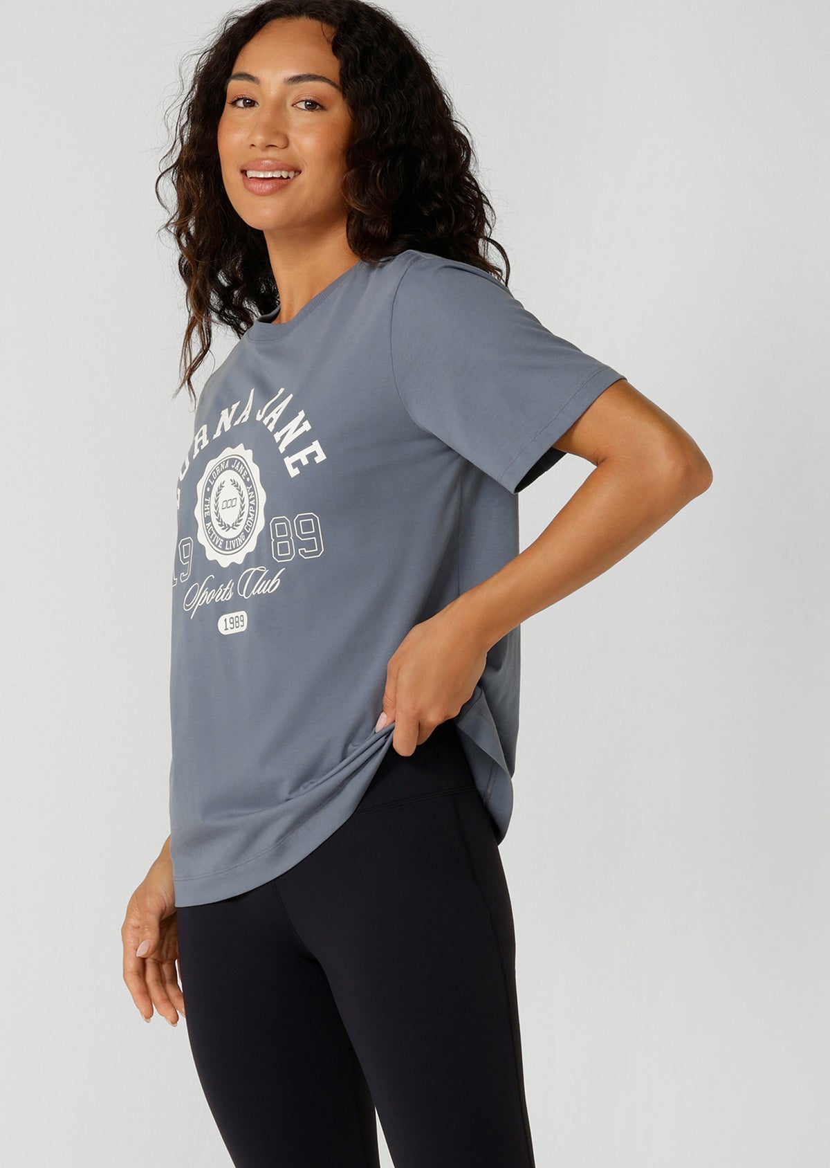 Lorna Jane Active Living Relaxed T-Shirt - Powder Grey