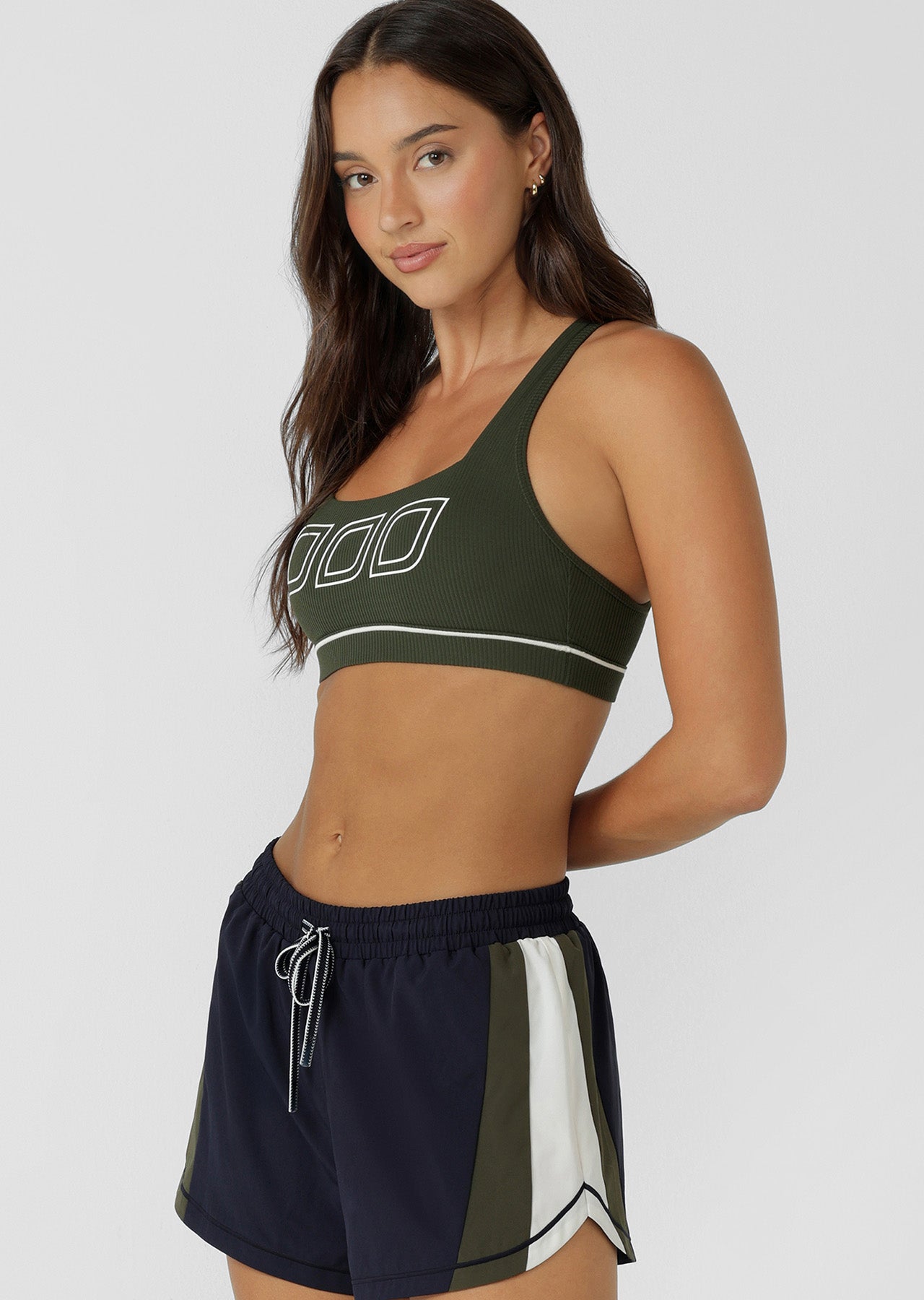 Lorna Jane Iconic Luxe Active Rib Sports Bra - Luxury Green