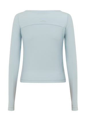 Lorna Jane Train Warmer Long Sleeve Rib Top - Vibrant Sky