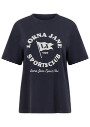 Lorna Jane Victory Washed T-Shirt - Washed Midnight Blue