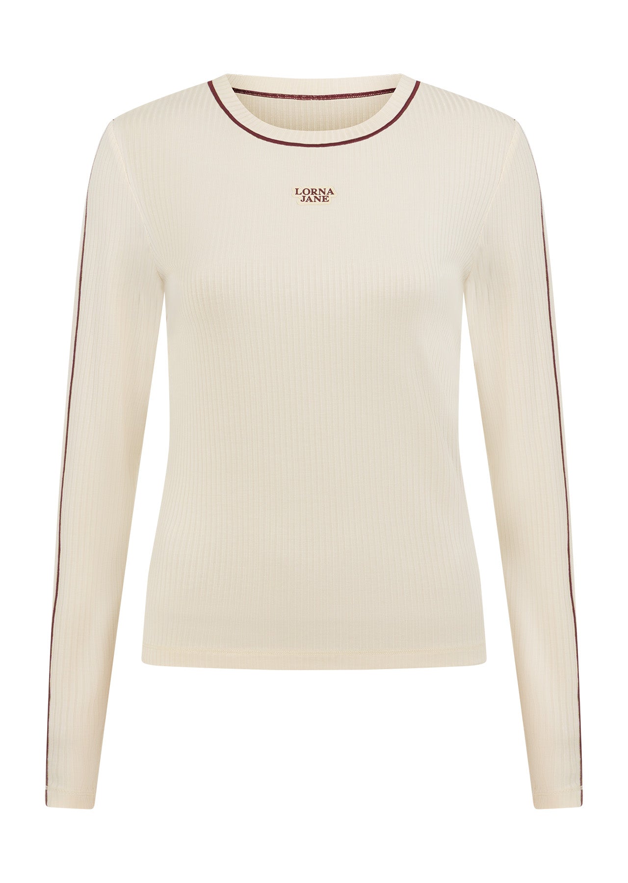 Lorna Jane Streamline Rib Long Sleeve Top - Cream