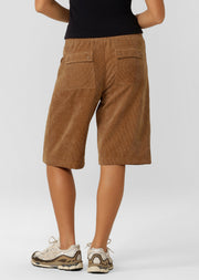 Lorna Jane Limited Edition Cord Flashdance 3/4 Shorts - Caramelised Sugar