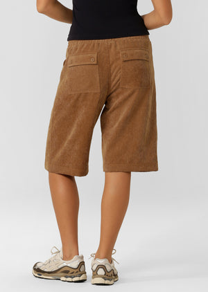Lorna Jane Limited Edition Cord Flashdance 3/4 Shorts - Caramelised Sugar