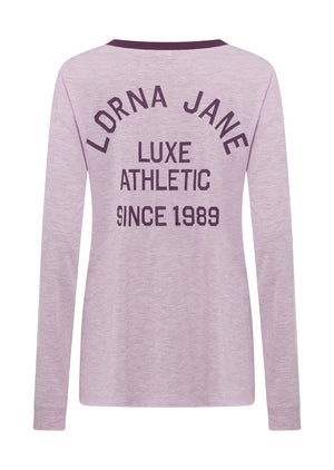 Lorna Jane Limited Edition Lotus Long Sleeve T-Shirt - Pale Violet Marl