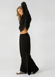 Lorna Jane Snap To It Wide Leg Pants - Black