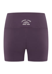 Lorna Jane Limited Edition Lotus No Chafe 12cm Bike Shorts - Midnight Plum