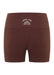 Lorna Jane Limited Edition Lotus No Chafe 12cm Bike Shorts - Truffle