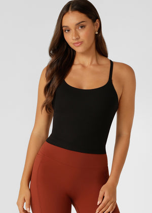 Lorna Jane Irresistible Rib Bra Tank Combo - Black