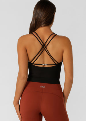 Lorna Jane Irresistible Rib Bra Tank Combo - Black