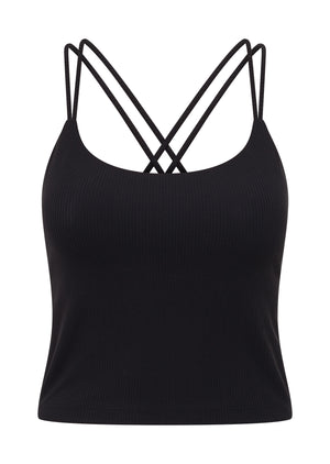 Lorna Jane Irresistible Rib Bra Tank Combo - Black