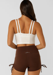 Lorna Jane Elements Cropped Active Bra Tank Combo - Porcelain