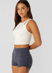 Lorna Jane Elements Cropped Active Bra Tank Combo - Porcelain