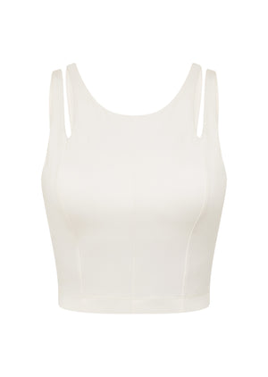 Lorna Jane Elements Cropped Active Bra Tank Combo - Porcelain