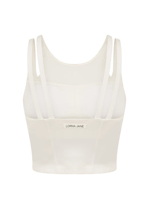 Lorna Jane Elements Cropped Active Bra Tank Combo - Porcelain