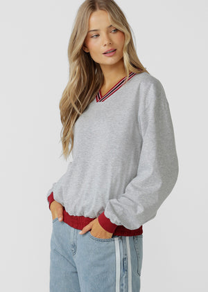 Lorna Jane Home Run V Neck Popover - Dark Red