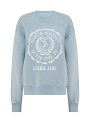 Lorna Jane College Collection Washed Sweat - Washed Vibrant Sky