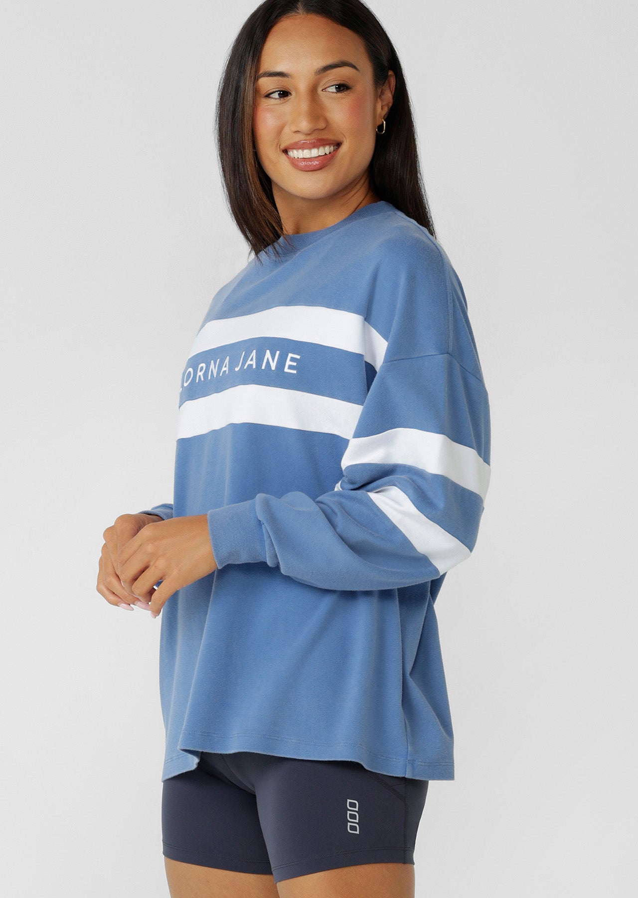 Lorna Jane Campus Oversized Washed Lightweight Sweat - Washed Cosmic Dust