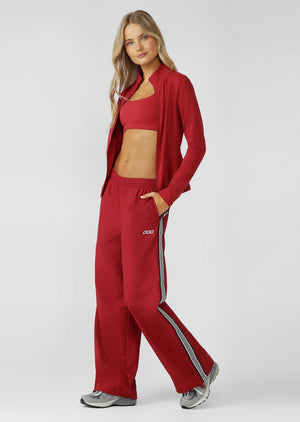 Lorna Jane Track Star Wide Leg Pants - Dark Red