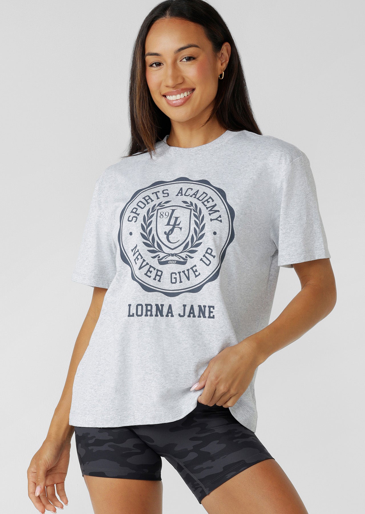 Lorna Jane Sports Academy T-Shirt - Light Grey Marl