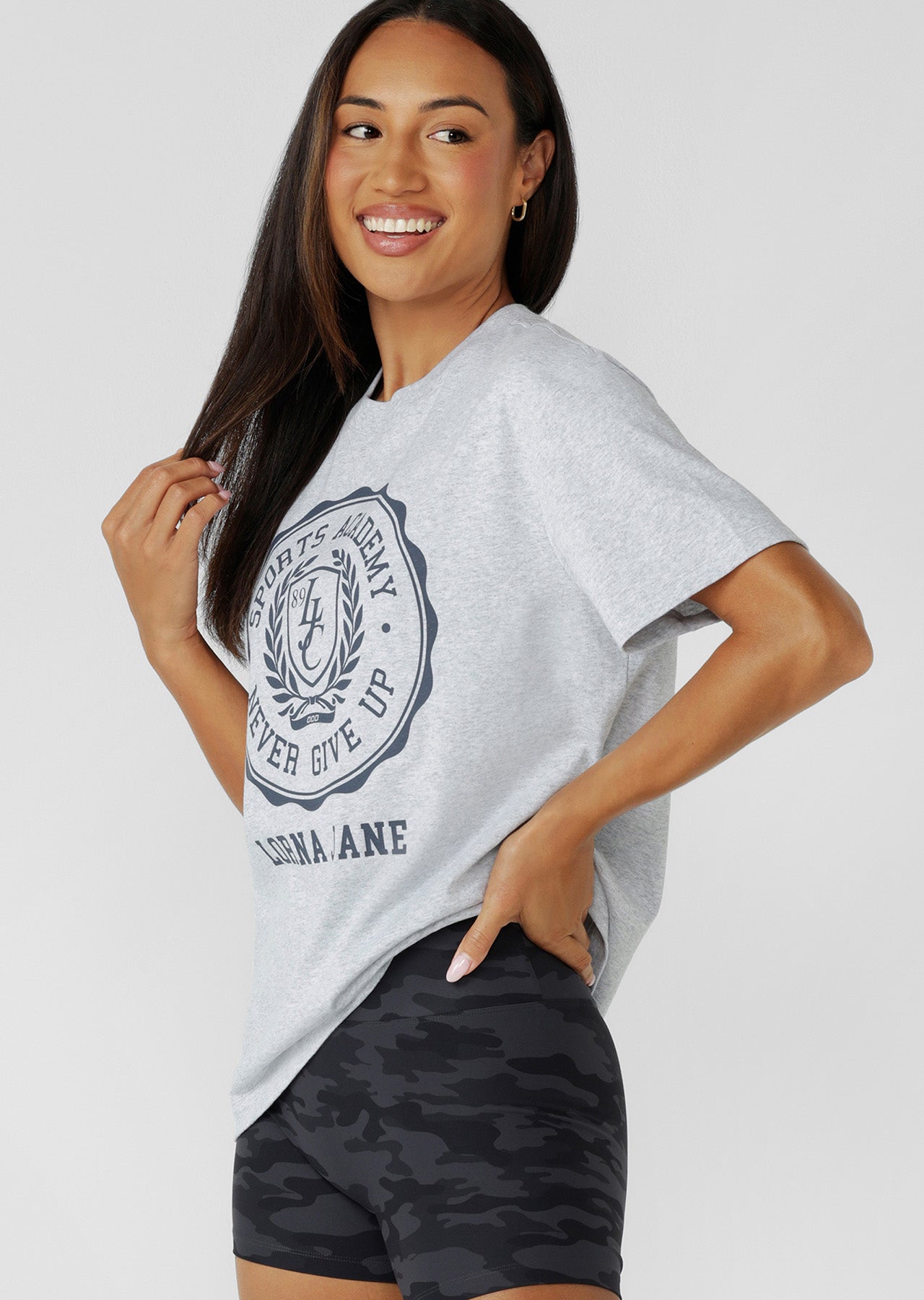 Lorna Jane Sports Academy T-Shirt - Light Grey Marl