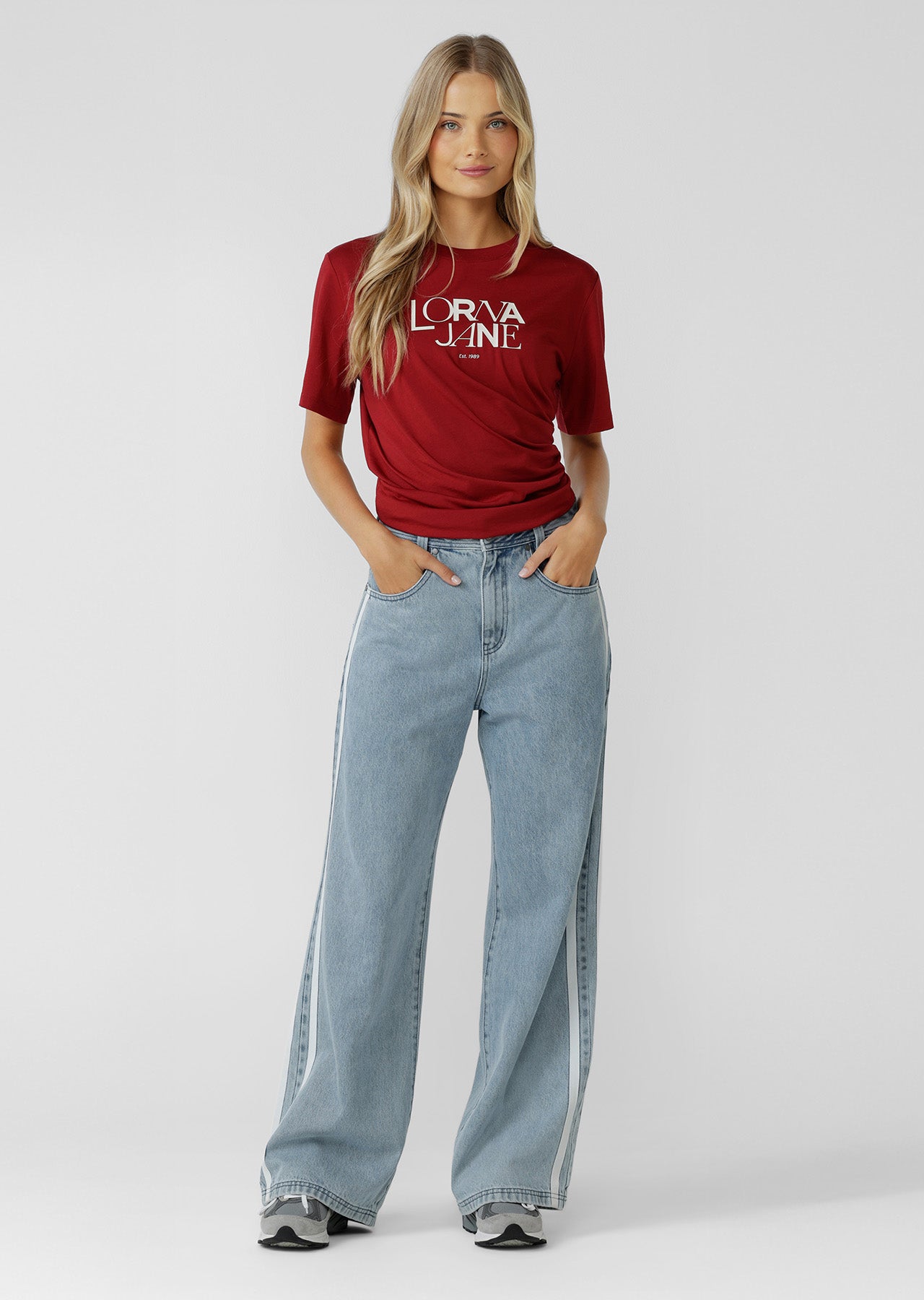 Lorna Jane Sweet Script Relaxed T-Shirt - Dark Red