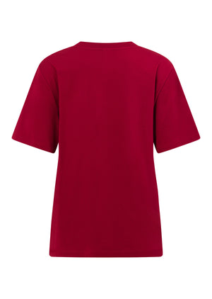 Lorna Jane Sweet Script Relaxed T-Shirt - Dark Red