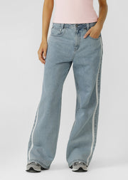 Lorna Jane Nostalgia Light Wash Denim Pants - Light Blue Washed Denim