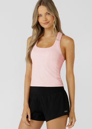 Lorna Jane Sculpt Marl Active Tank - Enchanted Pink Marl