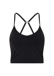 Lorna Jane Sweet Thing Cropped Bra Tank Combo - Black