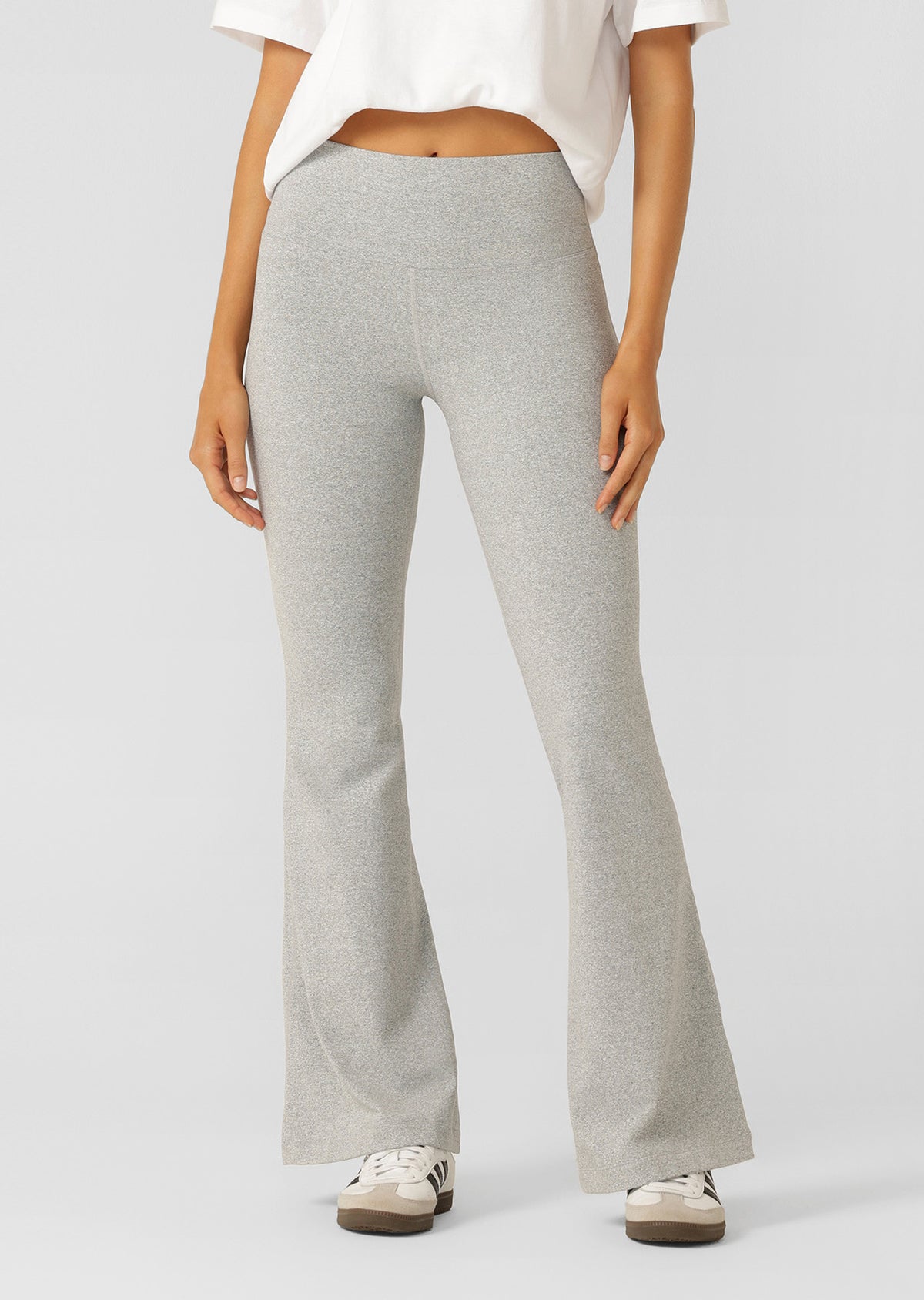 Lorna Jane True Comfort Flared Leggings - Grey Marl