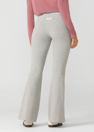 Lorna Jane True Comfort Flared Leggings - Grey Marl