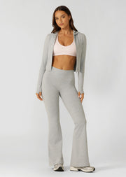Lorna Jane True Comfort Flared Leggings - Grey Marl