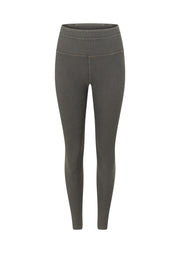 Lorna Jane Perform Washed Rib Ankle Biter Leggings - Washed Khaki Haze