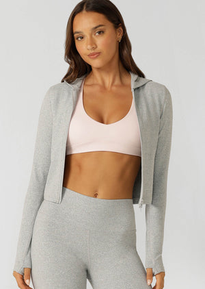 Lorna Jane Soft Touch Warm Up Jacket - Grey Marl