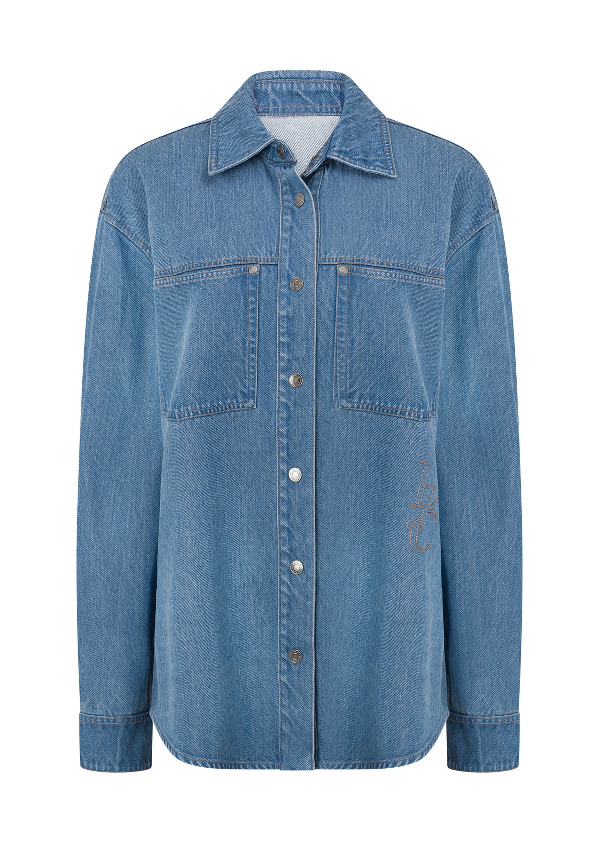 Lorna Jane Off Duty Vintage Wash Denim Shirt - Blue Denim