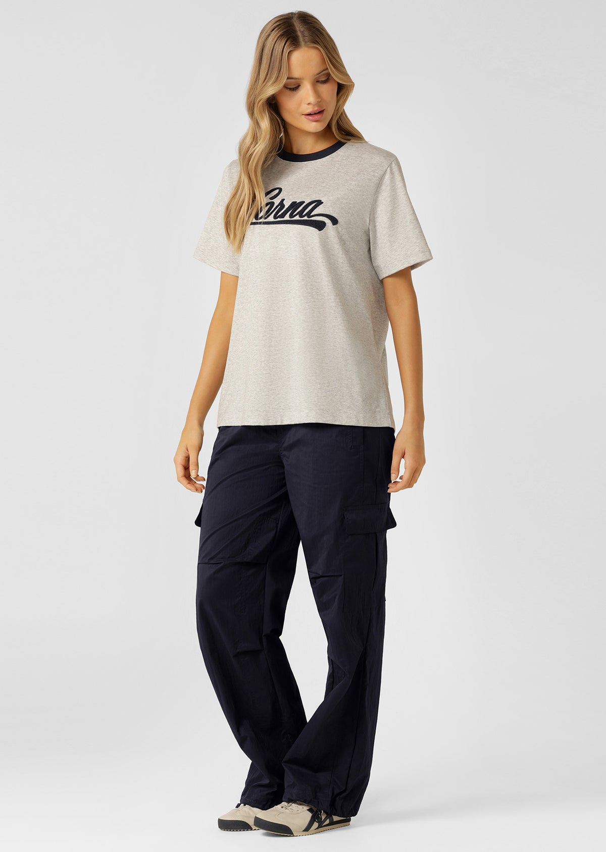 Lorna Jane Lorna Cheer Relaxed T-Shirt - Grey Marl