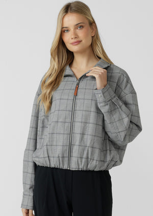 Lorna Jane Studio Jacket - Grey Mini Check