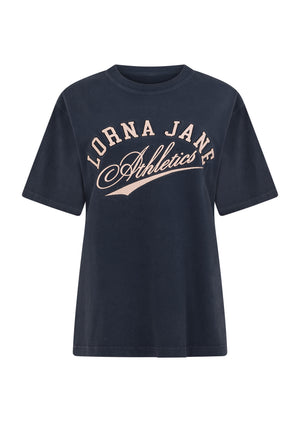 Lorna Jane Fan Favourite Washed T-Shirt - Washed Platinum Navy