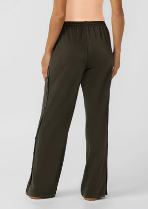 Lorna Jane Retro Snap Pants - Dark Khaki Haze