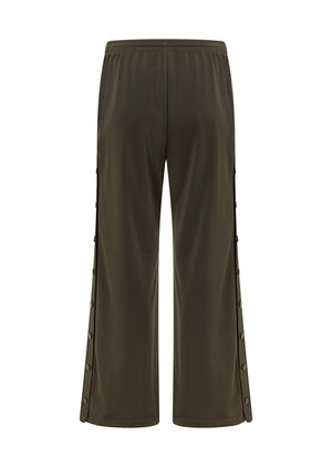 Lorna Jane Retro Snap Pants - Dark Khaki Haze
