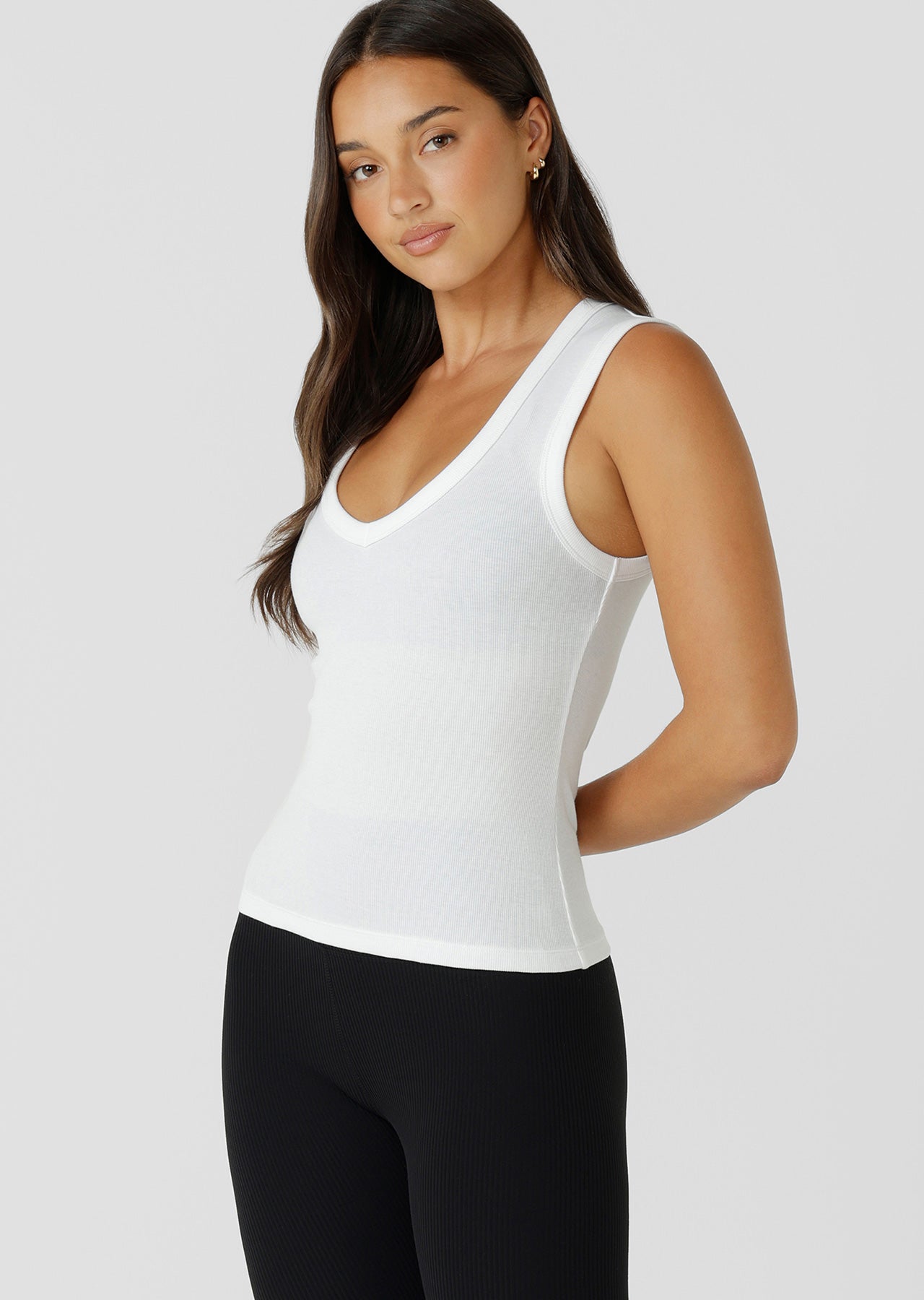 Lorna Jane Define Plunge Neck Tank - White
